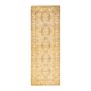 Mogul, One-of-a-Kind Hand-Knotted Runner Rug - Ivory, 3' 0" x 8' 4" For Sale