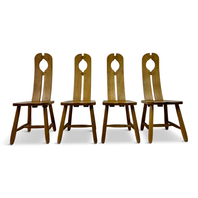 Oak Dining Chairs by De Puydt, 1960s, Set of 4 For Sale - Image 16 of 18
