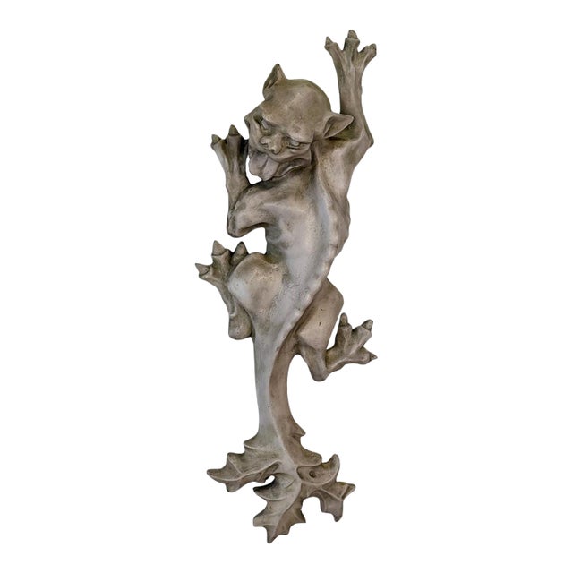 Victorian Architectural Style Large Gargoyle Outdoor Wall Hanging Sculpture For Sale