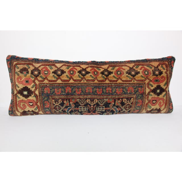 Art Deco Handwoven Persian Rug Pillow – Antique Tribal Decorative Cushion -16'' X 42'' For Sale - Image 3 of 10