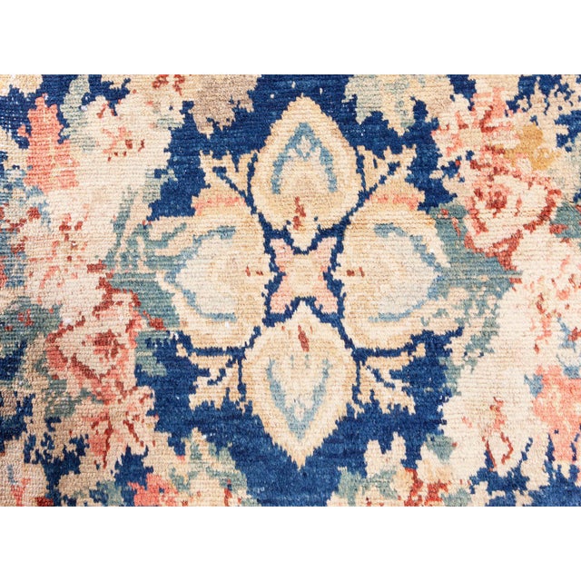 Beige Authentic Persian Malayer Botanic Handmade Wool Rug For Sale - Image 8 of 10