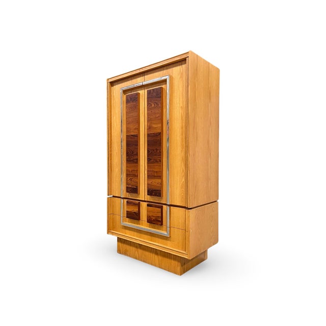 Tobago Furniture Two Piece Brutalist Mid Century Modern Armoire C. 1970s For Sale - Image 4 of 8