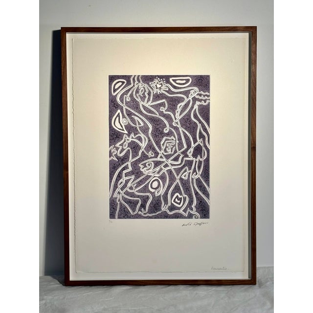 Blue André Masson, Meeting, Original Signed Print, 1975, Framed For Sale - Image 8 of 12
