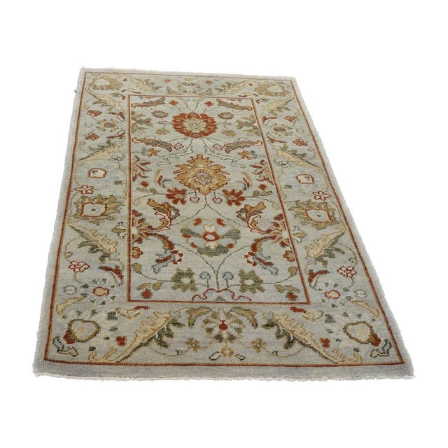 Afghan Wool Sultanabad Master 3x5 Slate, Red, & Green Handmade Area Rug #1143658 For Sale - Image 4 of 6