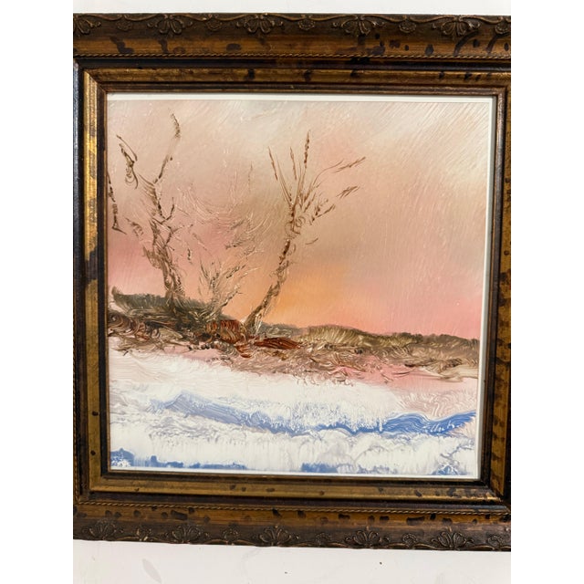 Abstract Reginald Pollack, Abstract Impressionist Sunset in December Oil Painting Reginald Pollack For Sale - Image 3 of 11