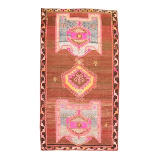 Vintage Zabihi Rug Collection Funky Turkish Gallery Rug - 6'3" x 10'10" For Sale