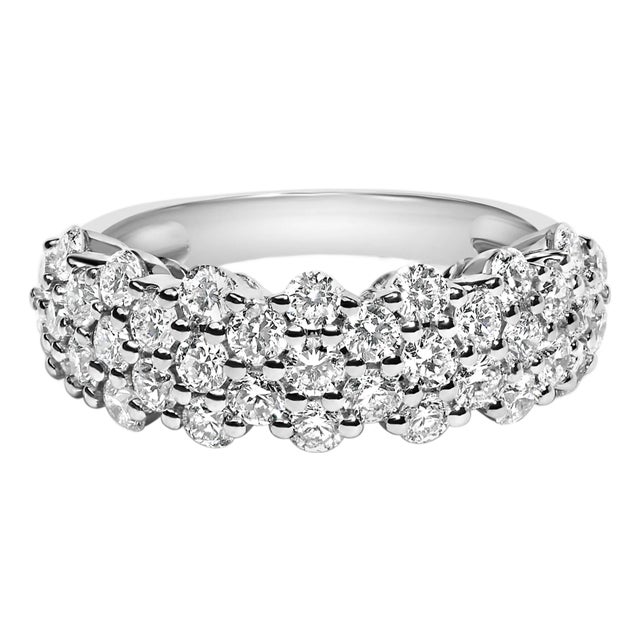 .925 Sterling Silver 2.0 cttw Lab Grown Diamond Scattered Band Ring (F-G Color, VS1-VS2 Clarity) - Ring - Size 7 For Sale