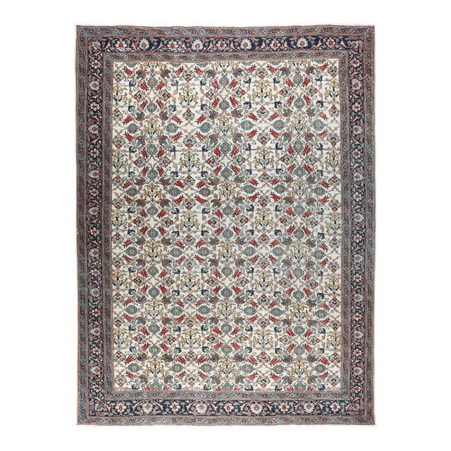 Vintage Turkish Hereke Rug, Hand-Knotted Fine Wool on Cotton With All-Over Traditional Motifs -6' 5'' X 8' 9'' For Sale