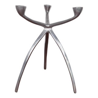Aluminum Three-Arms Spider Candleholder from De Bijenkorf, 1970s For Sale