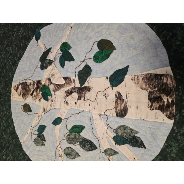 Vintage Handmade Quilt Birch Tree For Sale - Image 4 of 5