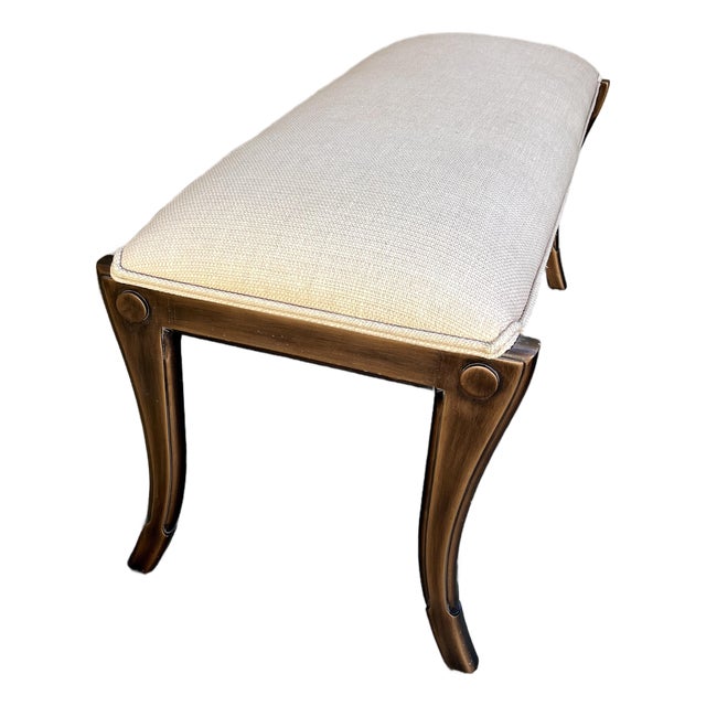 Early 21st Century Art Deco Revival Upholstered Bench by Kreiss Collection Furniture. For Sale