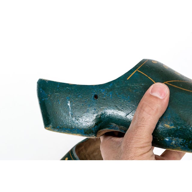Vintage Decorative Traditional Dutch Clogs—A Pair For Sale - Image 9 of 9