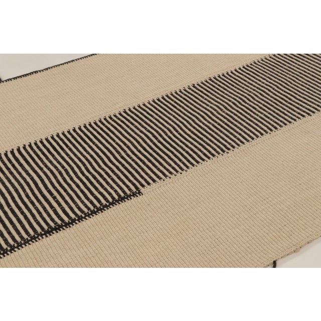 2020s Rug & Kilim’s Contemporary Kilim With Striped Central Column in Black For Sale - Image 5 of 9