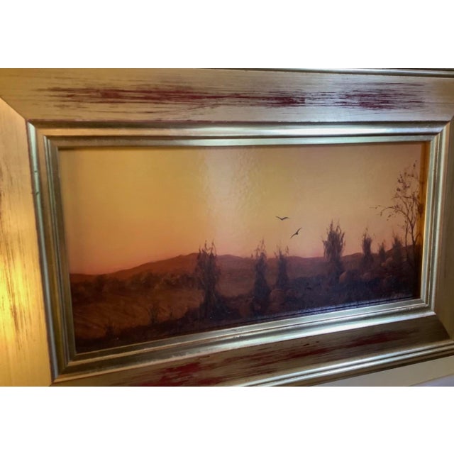 1990s Original William R. Davis Oil Painting, Landscape at Sunset, Luminous! For Sale - Image 4 of 9