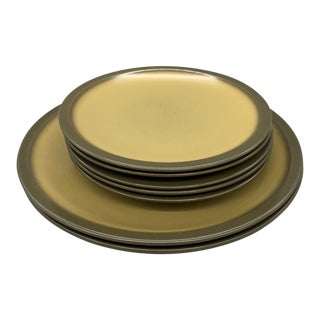 Premiere NuStone Artichoke Stoneware Dinner and Salad Plates - Set of 7 For Sale