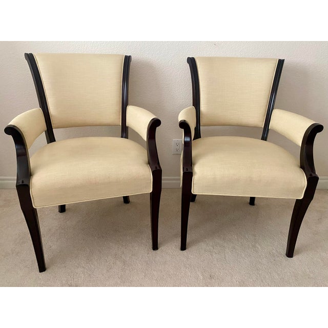 Vintage Baker Furniture Barbara Barry Modern Regency Exquisite Pair Accent Armchairs For Sale - Image 16 of 16