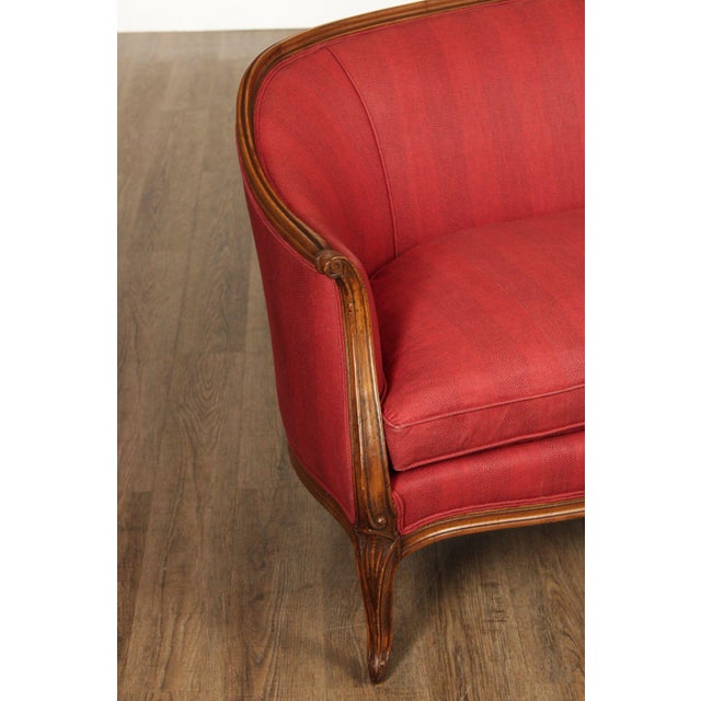 French Louis XV Style Walnut Upholstered Sofa For Sale In Philadelphia - Image 6 of 18