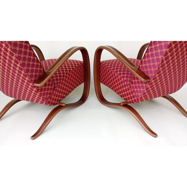 1930s H-269 Lounge Chairs attributed to Jindrich Halabala for Up Zavody, 1930s, Set of 2 For Sale - Image 5 of 13