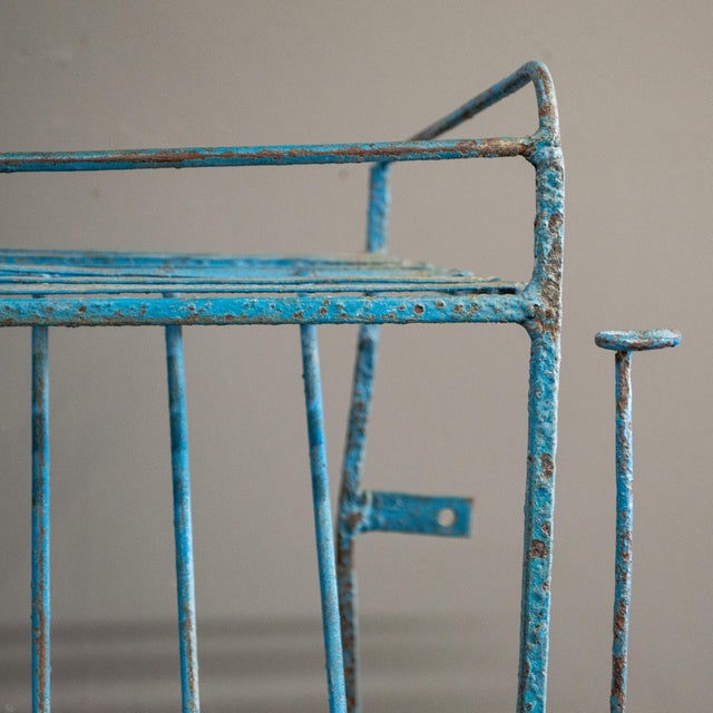 Late 20th Century Vintage Blue Painted Purpose Built Store Rack / Shelving For Sale - Image 11 of 12