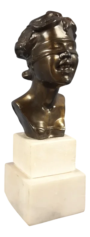 Vintage Lady Luck Sculpture on Marble Base, 1960s