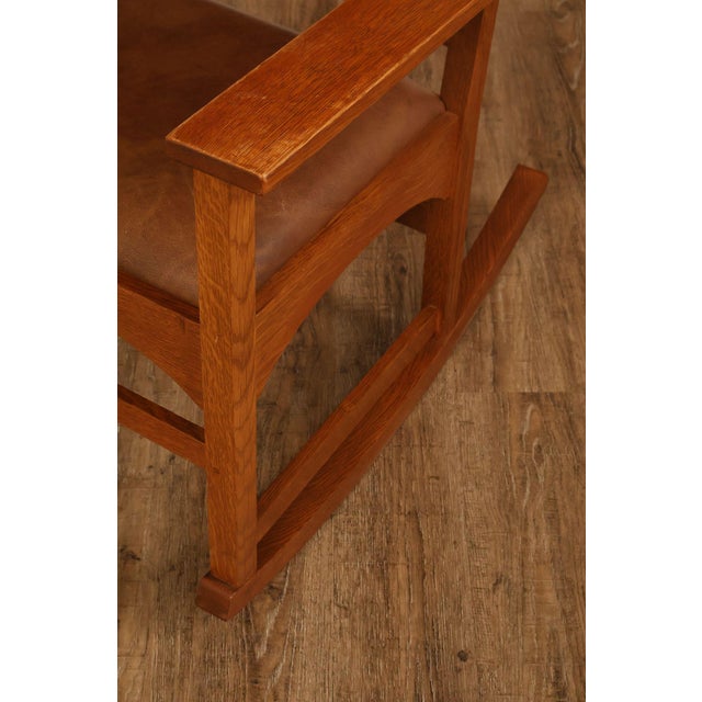 Wood Stickley Mission Collection Harvey Ellis Oak Rocking Chair For Sale - Image 7 of 18