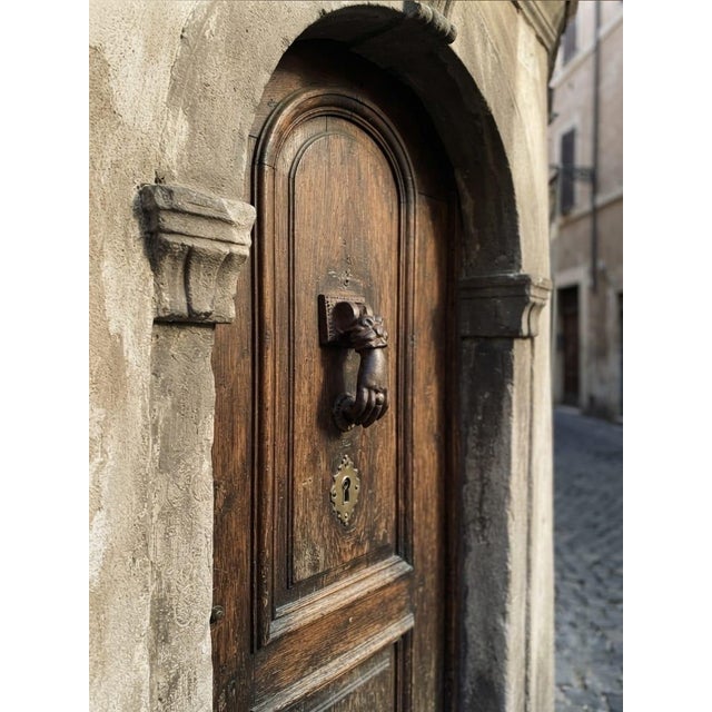 Vintage Cast Iron Hand Door Knocker - Antique Victorian Style Architectural Hardware For Sale - Image 9 of 12