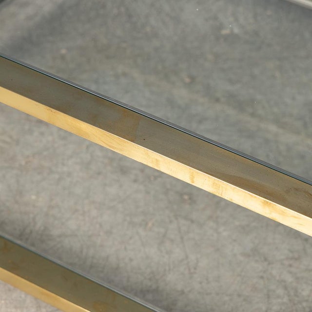 20th Century Hollywood Regency Italian Glass, Brass and Acrylic Glass Coffee Table, 1980 For Sale - Image 10 of 14