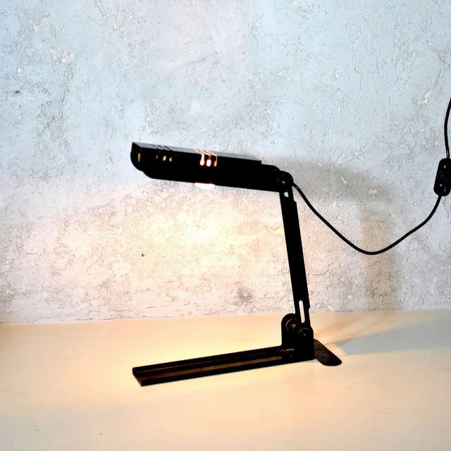 Black Adjustable Metal Table Lamp, 1970s For Sale - Image 8 of 10