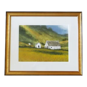 1990s "Rural Relics" Miguel Dominguez Watercolor Painting, Framed