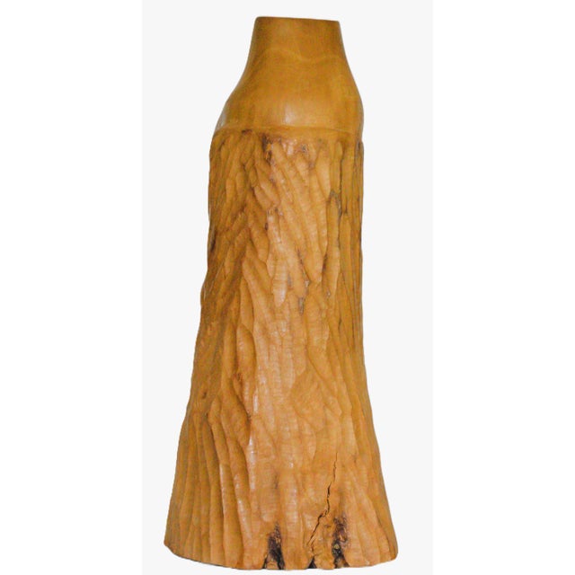 2000 - 2009 Hand Carved Signed Biomorphic Solid Wood Large Seated Female Sculpture For Sale - Image 5 of 13