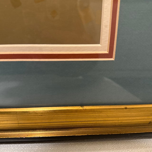 Teal Late 20th Century Japanese Crane & Morning Glory Print by Turtle and Crane - Styled After James Mont & Tony Duquett For Sale - Image 8 of 10