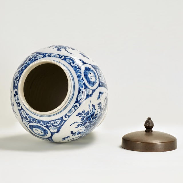 Pair of Antique Blue and White Delft Spice Jars For Sale - Image 14 of 15