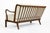 Wood Danish Modern Solid Walnut Spindle Back Sofa in Schumacher Fabric, Circa 1960 For Sale - Image 7 of 18