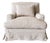 Bruce Chair - Belgian Inspired Roll Slip Covered in 100% Linen For Sale