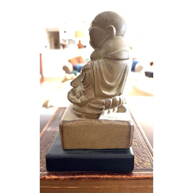 Vintage Chinoiserie Laughing Buddha Bookends For Sale - Image 4 of 11
