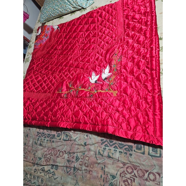 Chinese Vintage Chinese Wedding Quilt For Sale - Image 3 of 7