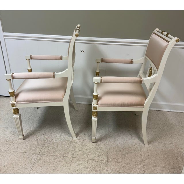 Dorothy Draper Pair of Dorothy Draper for Kindel Forum Chairs- Hollywood Regency Armchairs For Sale - Image 4 of 12