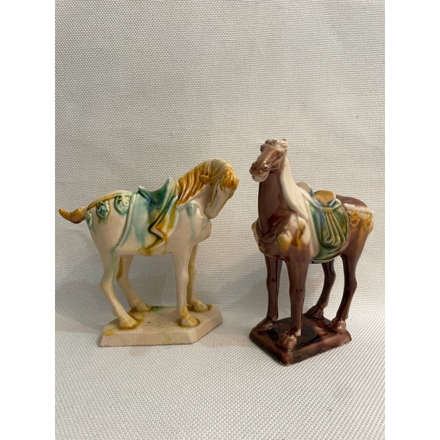 1980’s Miniature Tang Style Chinoiserie Horses - a Pair For Sale - Image 11 of 11