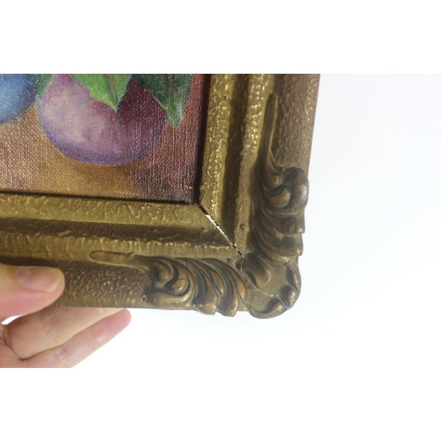 Vintage Floral Still Life Oil Painting in Gilt Wood Frame For Sale - Image 13 of 13