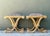Vintage Gilt Tipped X Benches - A Pair For Sale - Image 11 of 12