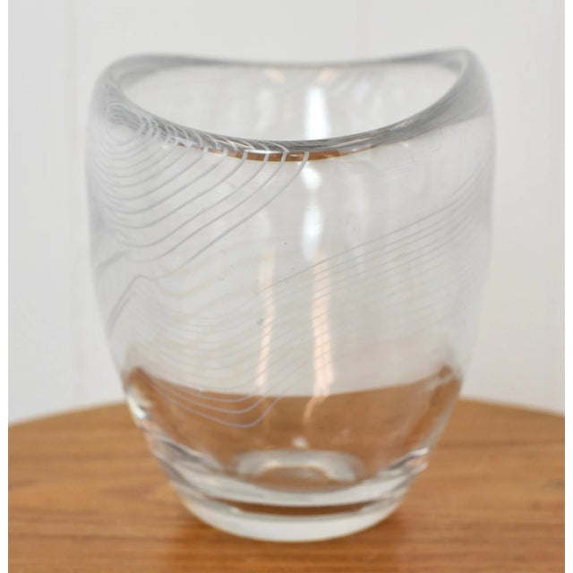 Mid Century Modern Vicke Lindstrand for Kosta Arabesque Art Glass Bowl For Sale In Tampa - Image 6 of 13