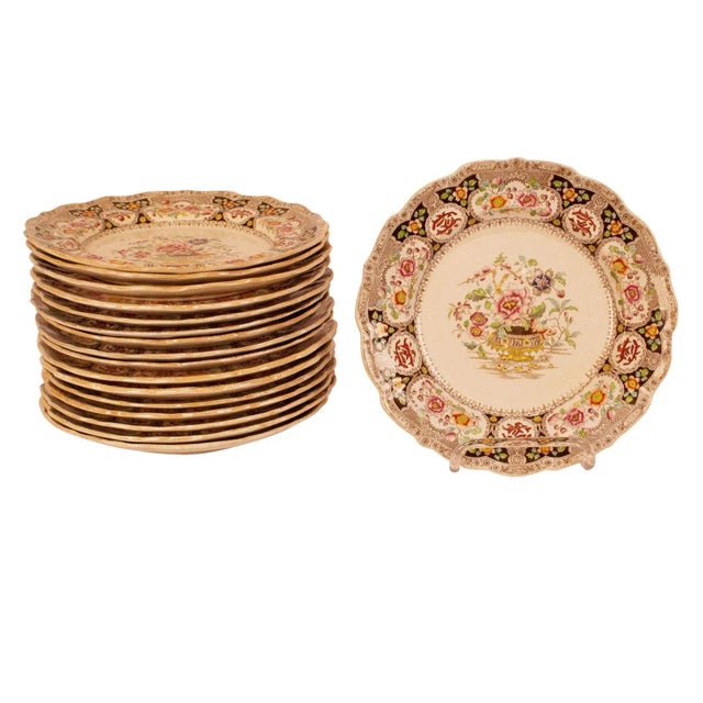 English 19th Century Vintage English Ironstone Plates- Set of 17 For Sale - Image 3 of 4