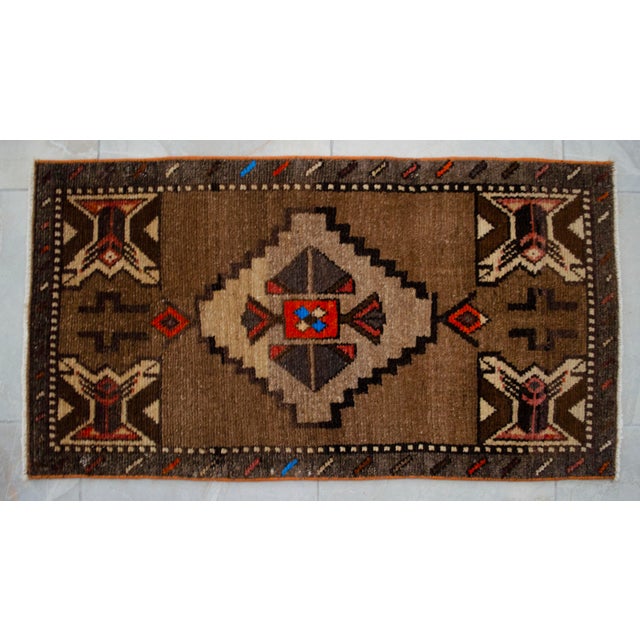 1970s Vintage Hand Knotted Small Rug For Sale - Image 11 of 11