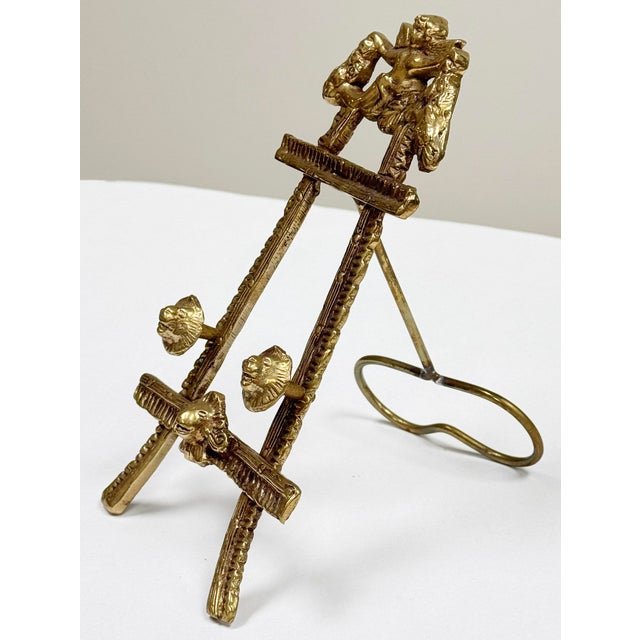 Figurative Vintage Figurative Brass Table Easel For Sale - Image 3 of 7