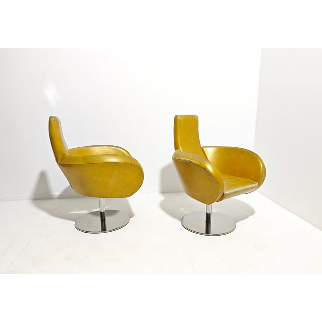 Swivel Armchairs with Chromed Legs, 1980s, Set of 2 For Sale - Image 9 of 18
