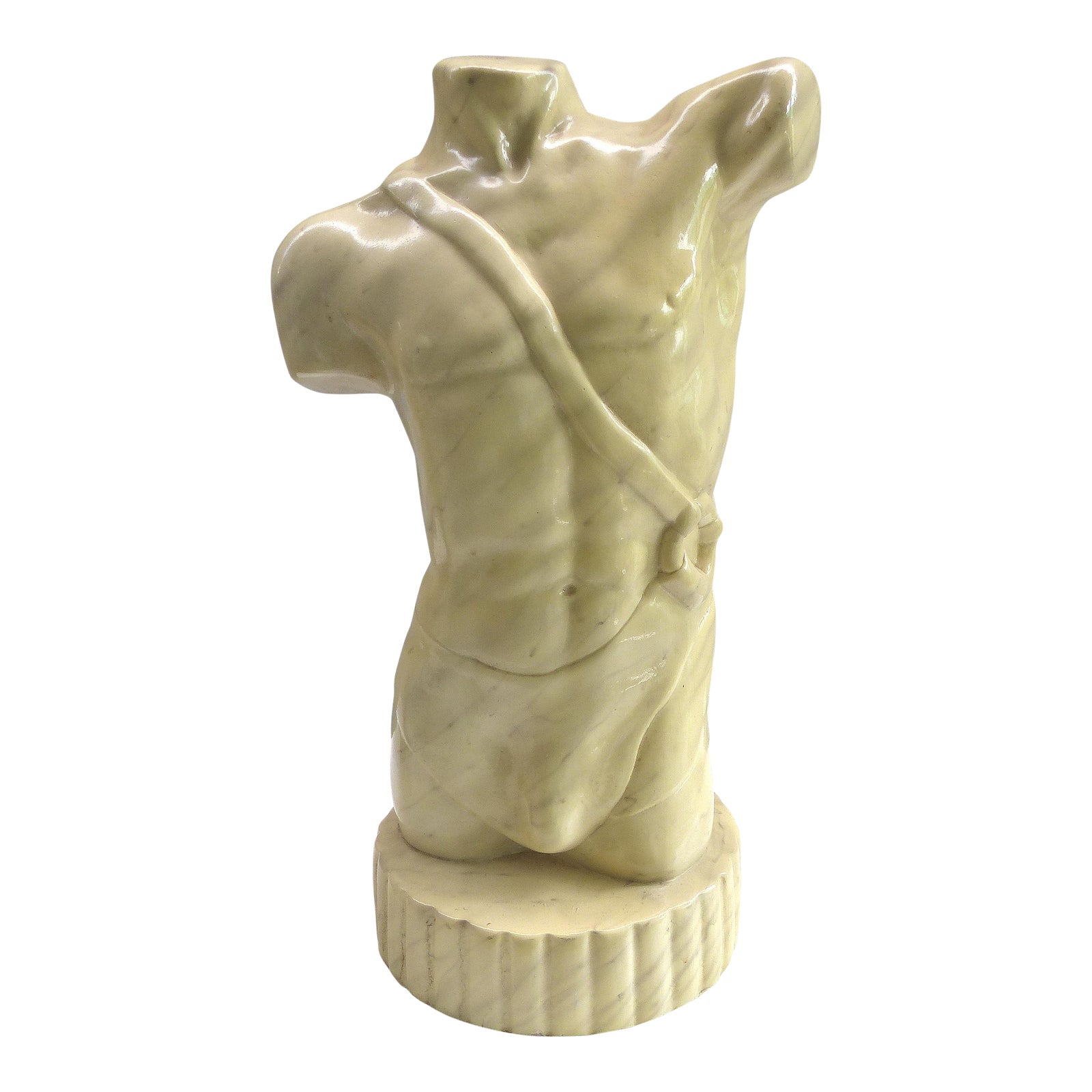 Art Deco Male Torso Ceramic Sculpture by Images d'Art Chairish