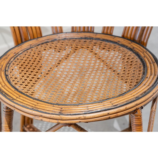 1960s Set of Vintage Spanish Chairs with Wicker, 1960s For Sale - Image 5 of 10