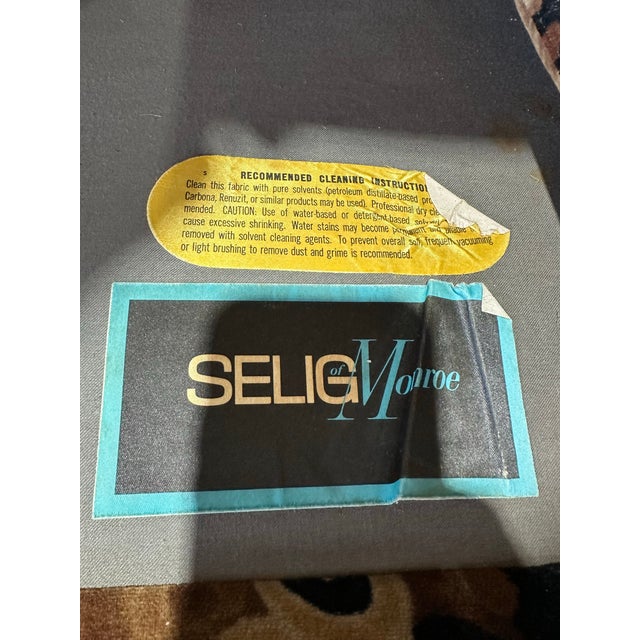 1960s Mid Century Modern Selig Loveseat in Jack Lenor Larsen Primavera Upholstery For Sale - Image 9 of 10