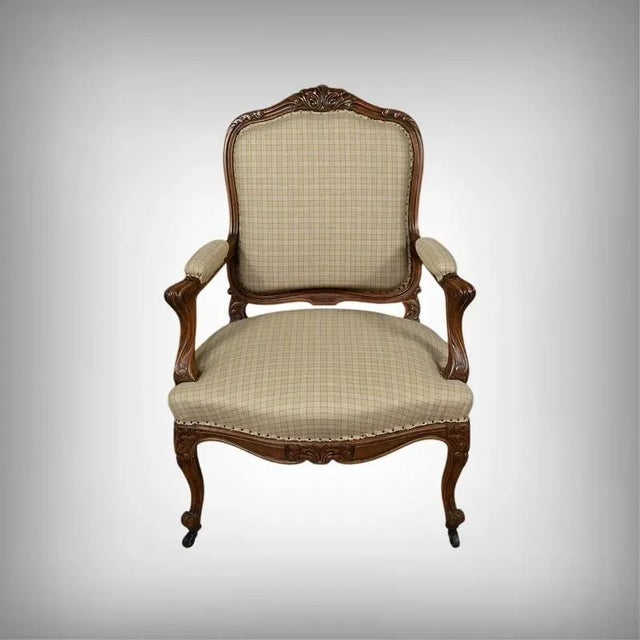 Louis XV Style Beechwood Armchair, Mid-19th Century For Sale - Image 16 of 16