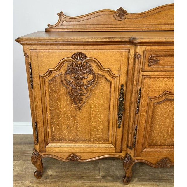 Vintage French Louis Style Oak Sideboard For Sale - Image 6 of 16